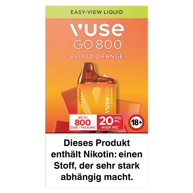 Vuse GO 800 Blood Orange 20 Mg Einweg E-Zigarette 3 Vuse GO 800 Blood Orange 20 Mg Einweg E-Zigarette