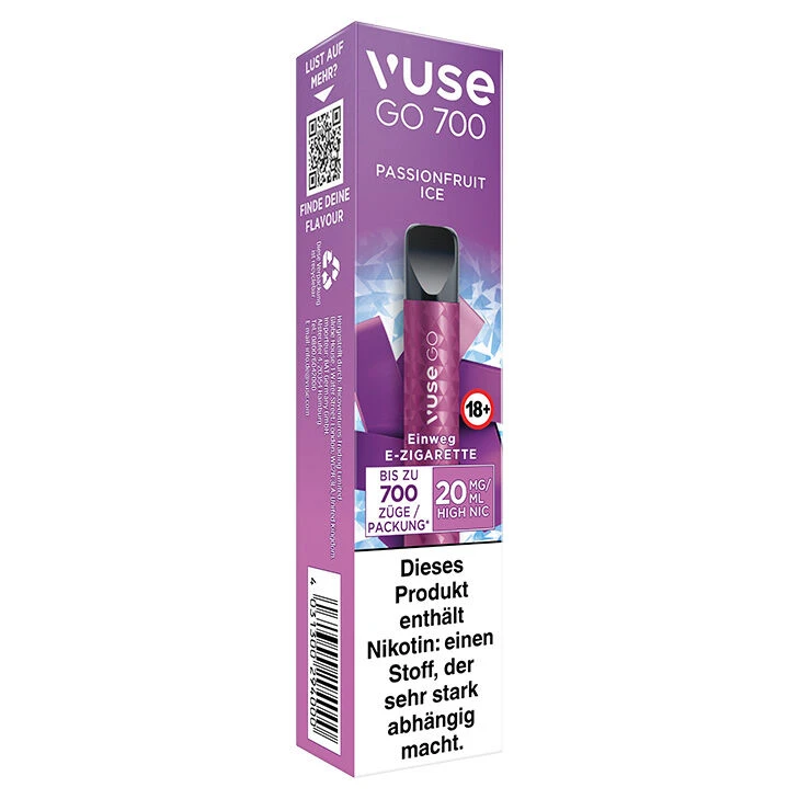 Vuse Go 700 Passionfruit Ice 20mg Einweg E-Zigarette 3 Vuse Go 700 Passionfruit Ice 20mg Einweg E-Zigarette