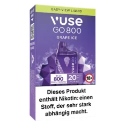 Vuse GO 800 Grape Ice 20 Mg Einweg E-Zigarette -Tabak Welt Geschäft vuse go 800 grape ice left